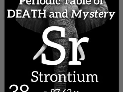 Strontium, African Elephants, and the Periodic Table of Death with the shadowed head of a bull African Elephant in the background