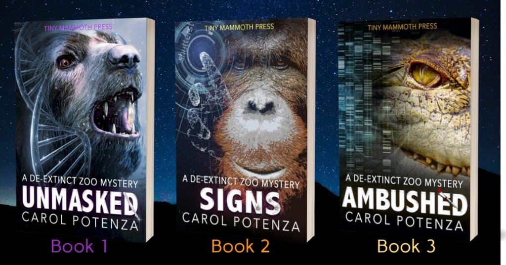 Covers for the Books Unmasked, Signs, Ambushed by Carol Potenza